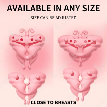 Quusvik Butterfly Wearable Nipple Clamp Vibrator – 12 Vibrations, Remote Control, IPX6 Waterproof, Adjustable Fit