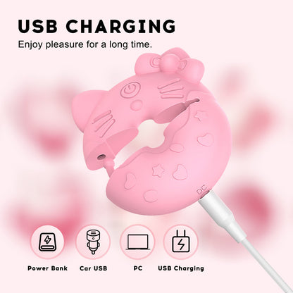 Kitty Cat Nipple Vibrator – 9-Mode Remote-Controlled Breast Massager, Waterproof & Silent