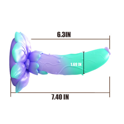 Rose Silicone Dildo – Cute Alien Anal Plug with Textured Design & Suction Cup