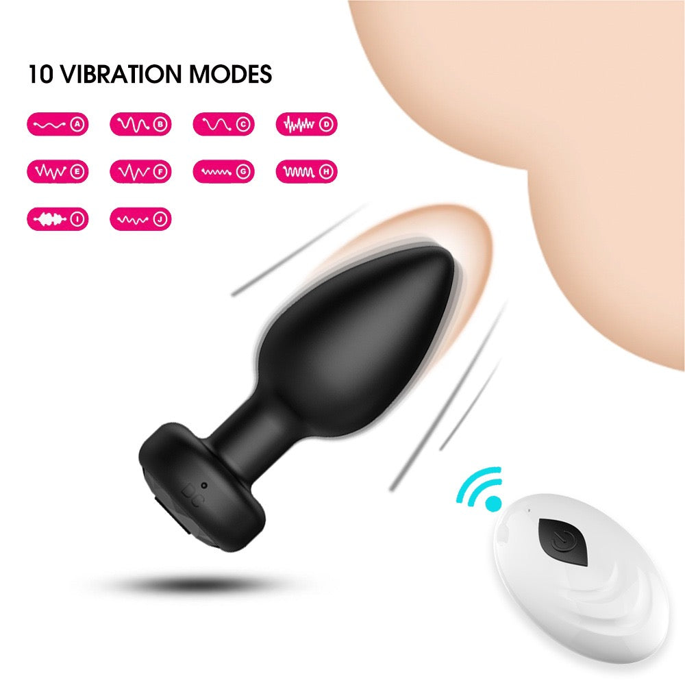 Quusvik - Remote/app controlled vibrating silicone anal plug