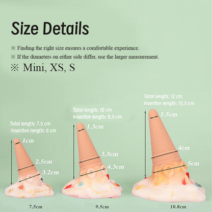 "Melted" Ice Cream Waffle Cone Fantasy Anal Dildo & Plug