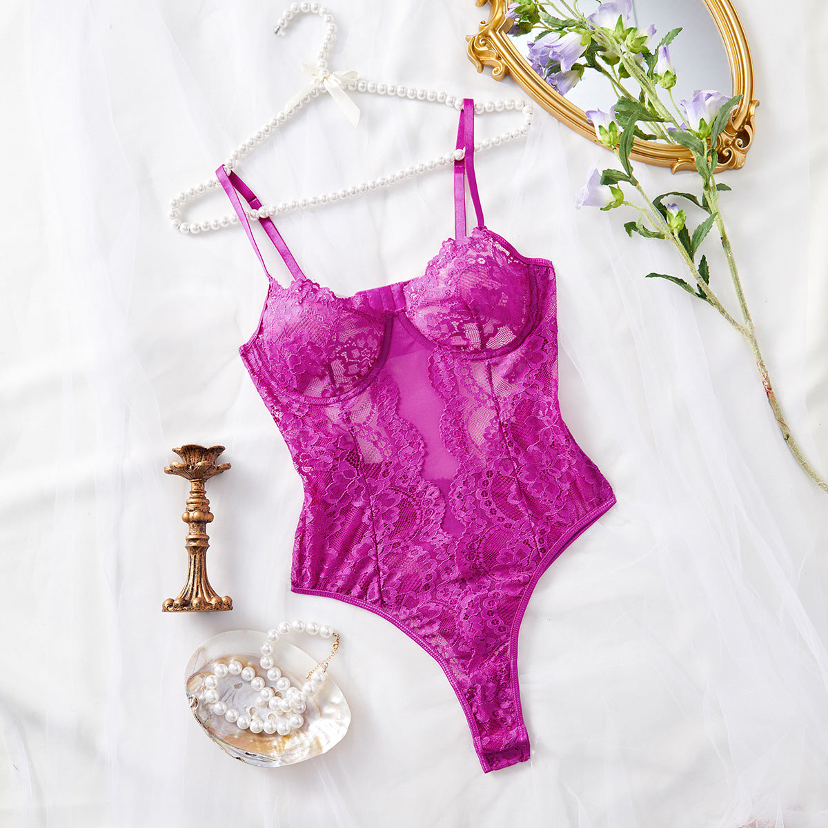 Sexy See - through Lace Nightclub Sexy Underwear Onesies