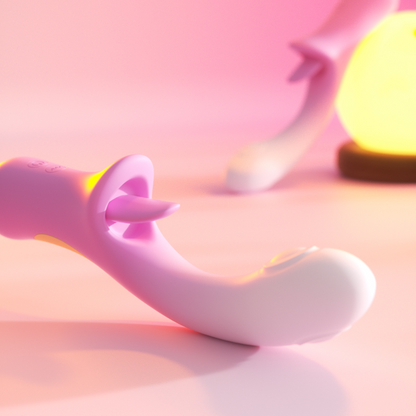 Fancy Pink Tongue-Licking Vibrator – Triple-Point Stimulation & Rhythmic Patting