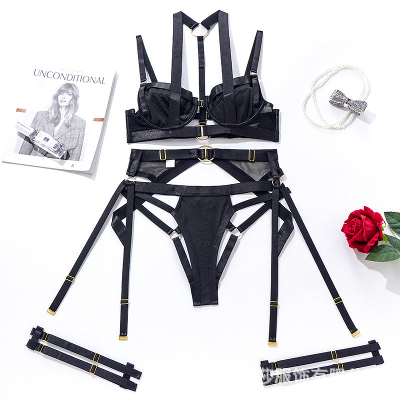 Cross-strap Sexy Lingerie Two-piece Set