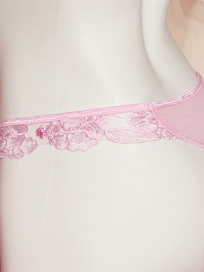Petal Embroidered Sheer Bra & Panty Set