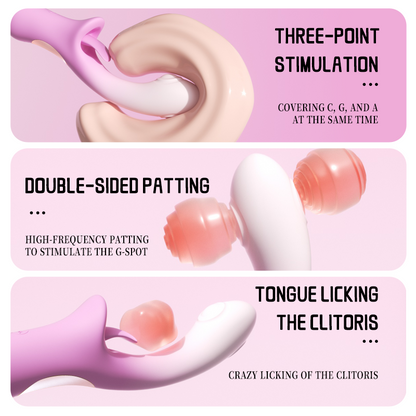 Fancy Pink Tongue-Licking Vibrator – Triple-Point Stimulation & Rhythmic Patting