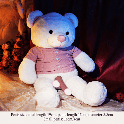 Teddy Bear Plush Sex Machine – App-Controlled, 11 Vibration & 7 Telescopic Modes, Heating, Waterproof