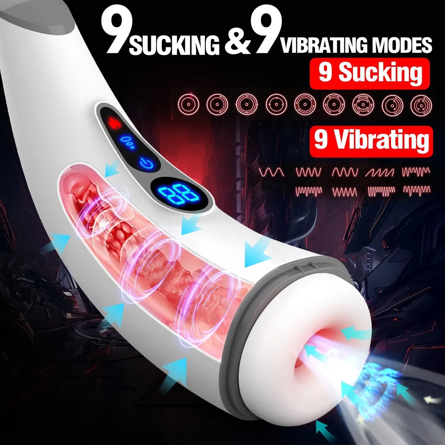 Quusvik 9-Frequency Vibration Heating Sound-Enabled Masturbator Male Toy2