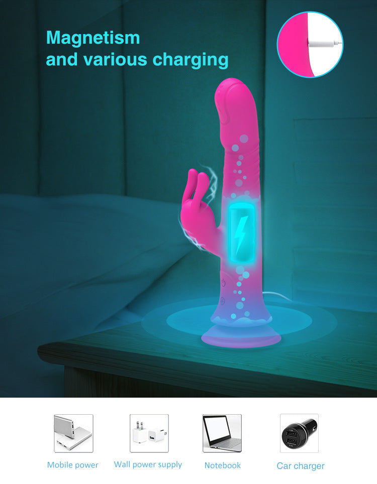 Quusvik- Rain Love Thrusting Strong Shock Rabbit Vibrator With Suction Cup - Quusvik