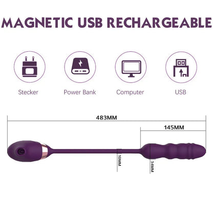 Quusvik 10 Frequency Sucking Telescopic Vibrator for Women6
