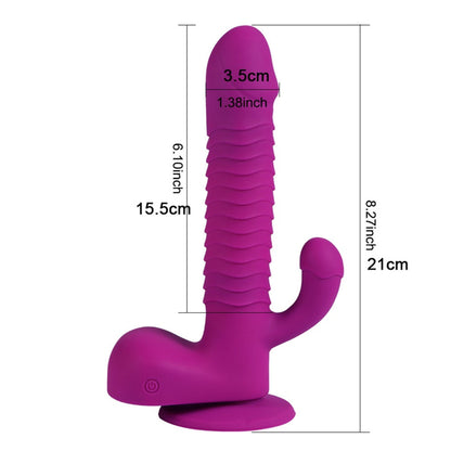 Quusvik- 360 Degree Rotating Telescopic Dildo Vibrator With Suction Cup Wireless Remote Control - Quusvik