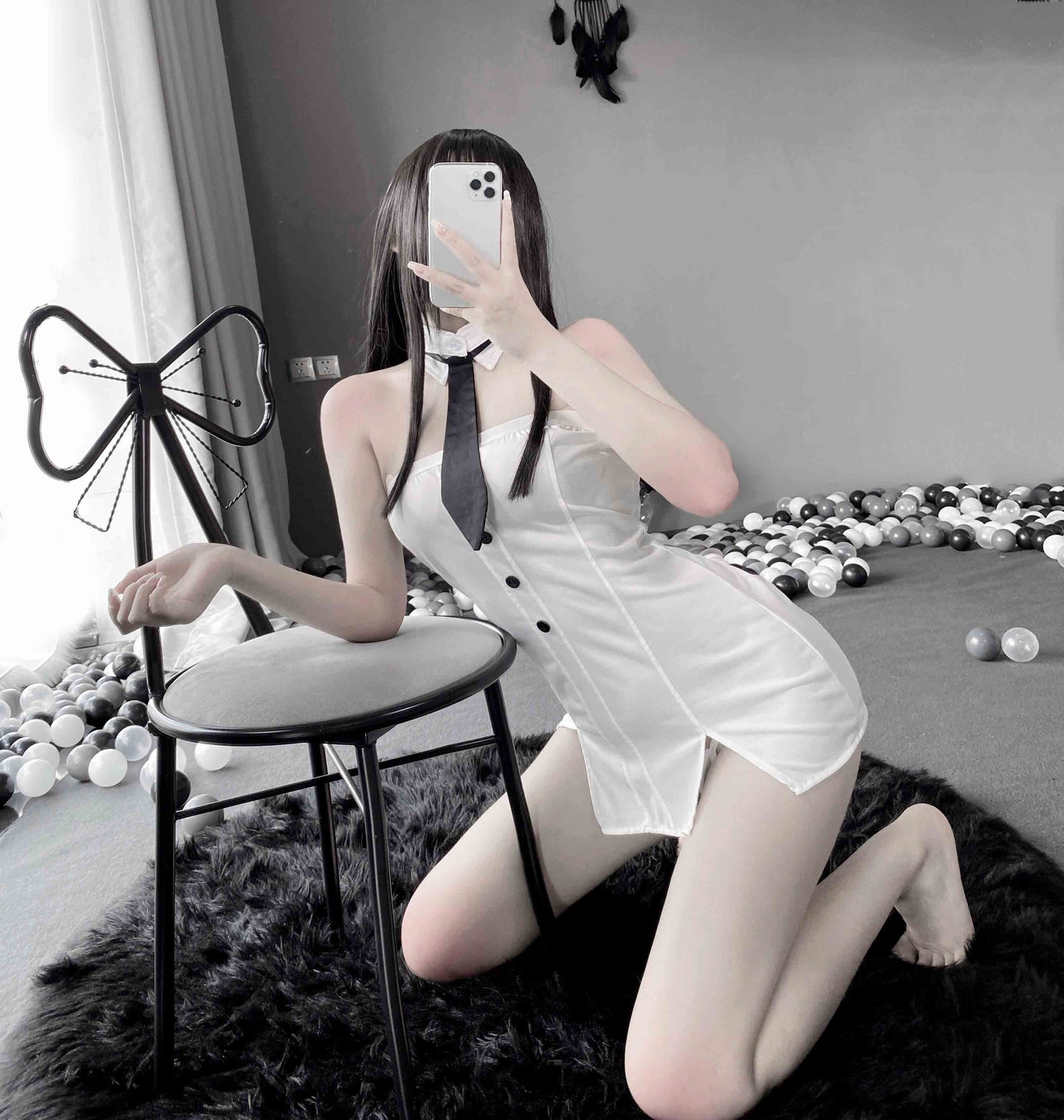 T-2468 Sexy bandeau secretary outfit - Quusvik