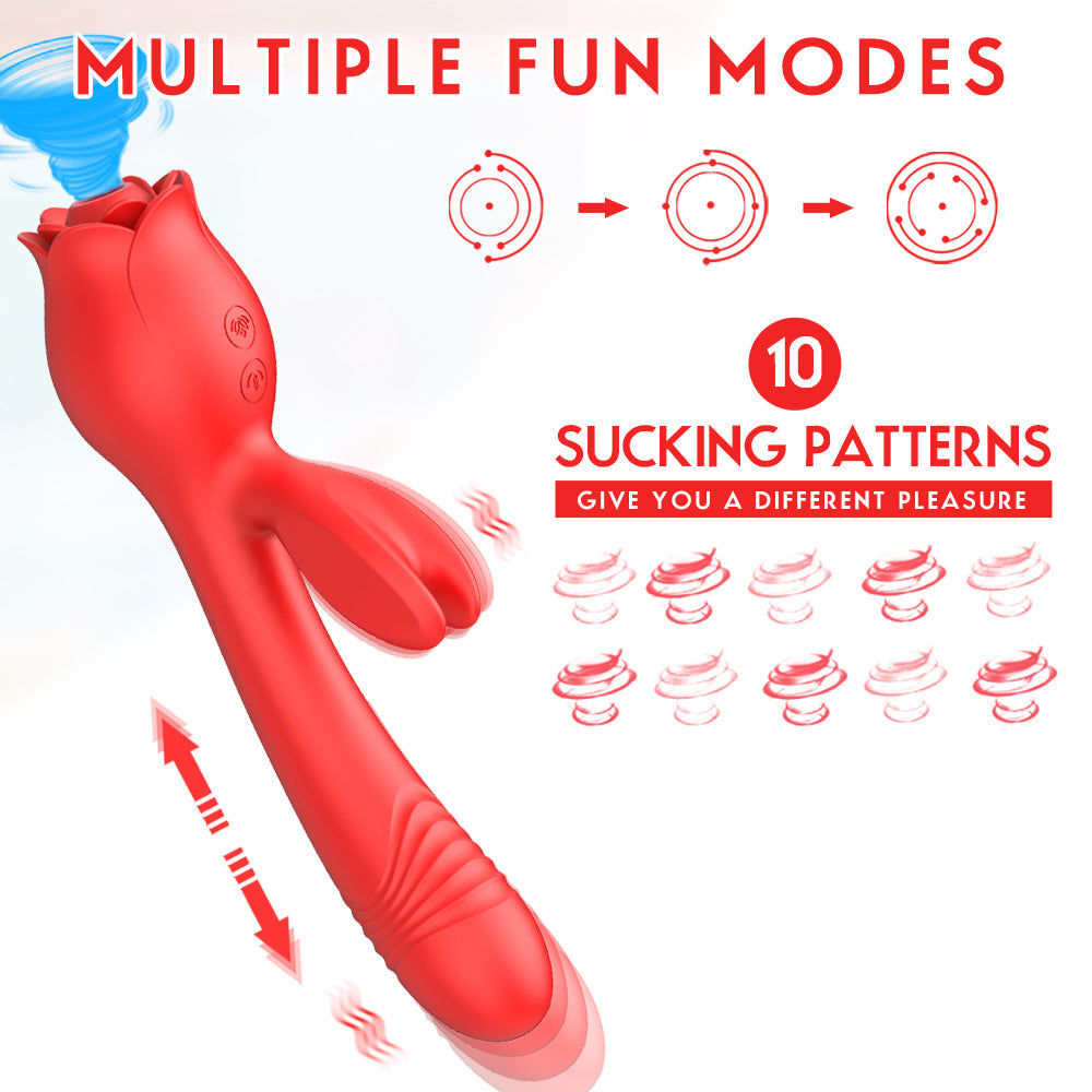 Quusvik- Rose Vibrator G Spot Clitoral Stimulator - Quusvik