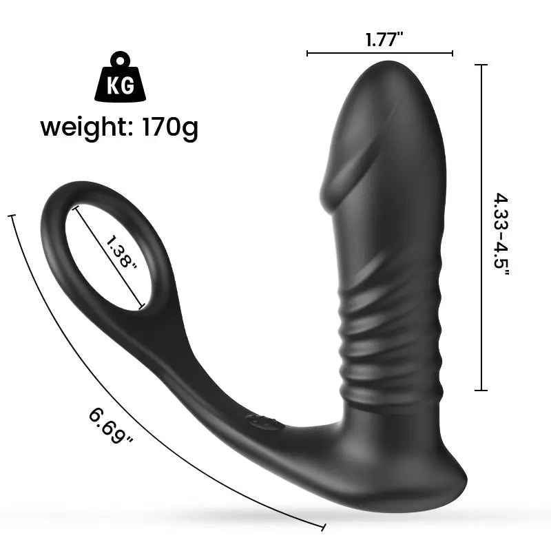 Quusvik Vibrating Cock Ring with 10 settings and remote control for anal stimulation, gay toy4