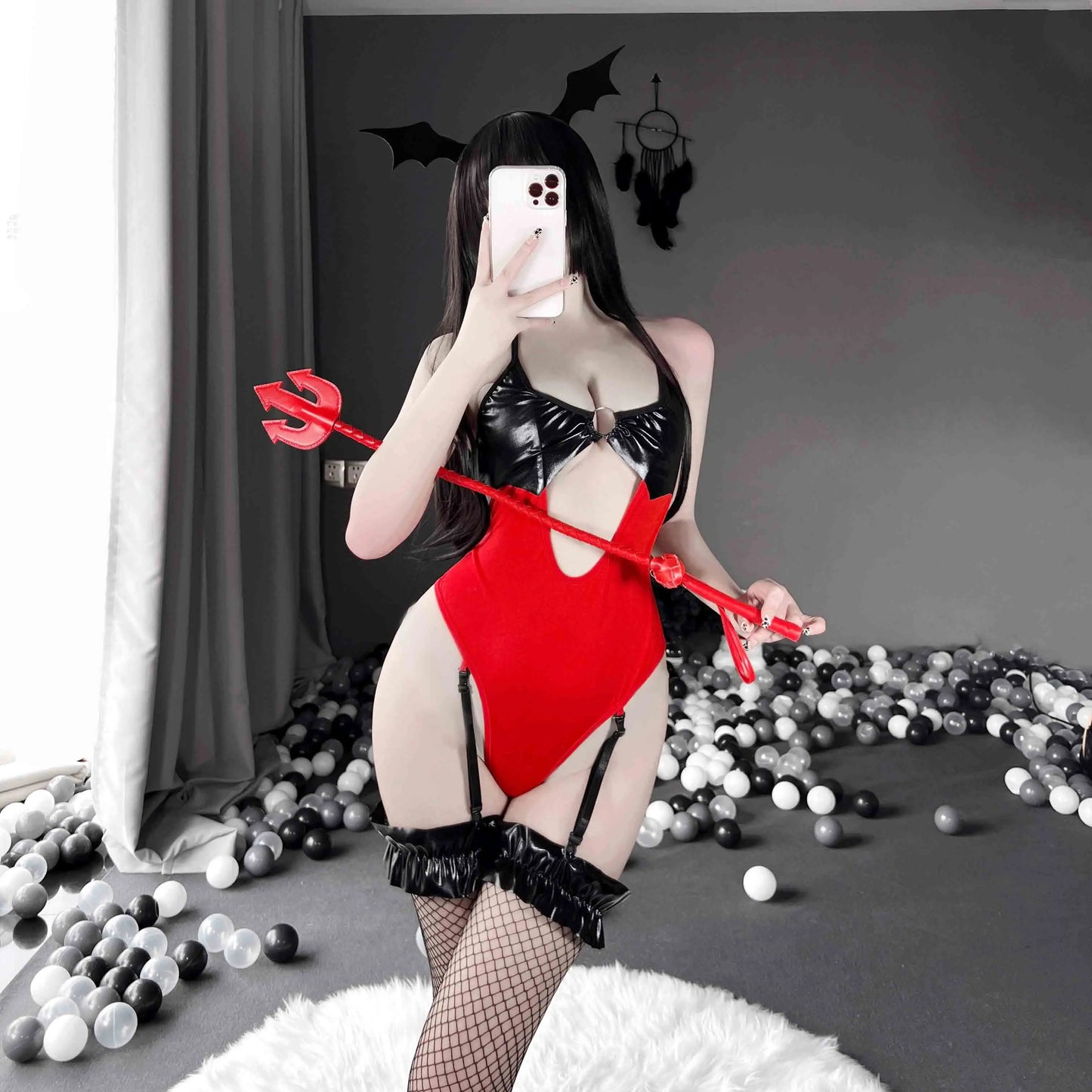 T-2496 Hot succubus opening one-piece set - Quusvik