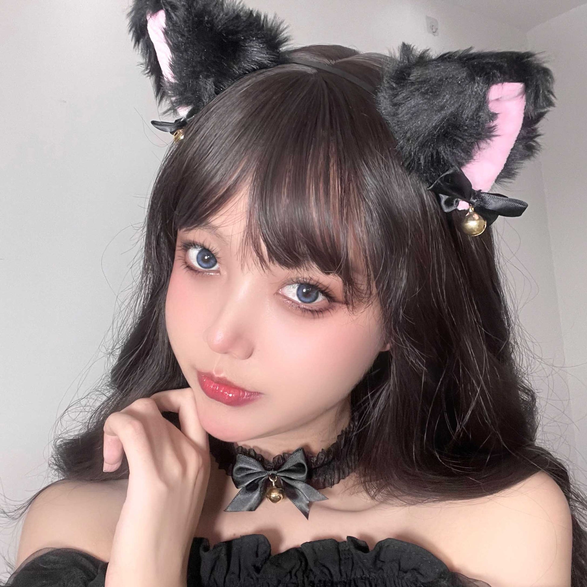 Plush Cat Ear Hairband with Bell P-1401