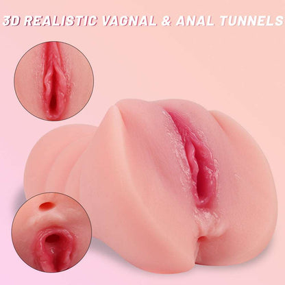 Quusvik- 2 In 1 Realistic Vagina Mens Stroker With Lips Vagina And Tight Anus Sex - Quusvik