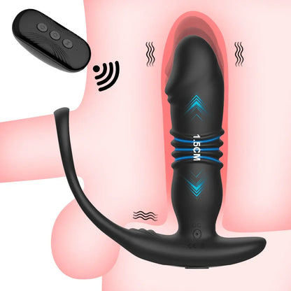 Quusvik FEALY Cock Ring Prostate Massager with 7 Vibrations and 7 Thrusts for gay toy0
