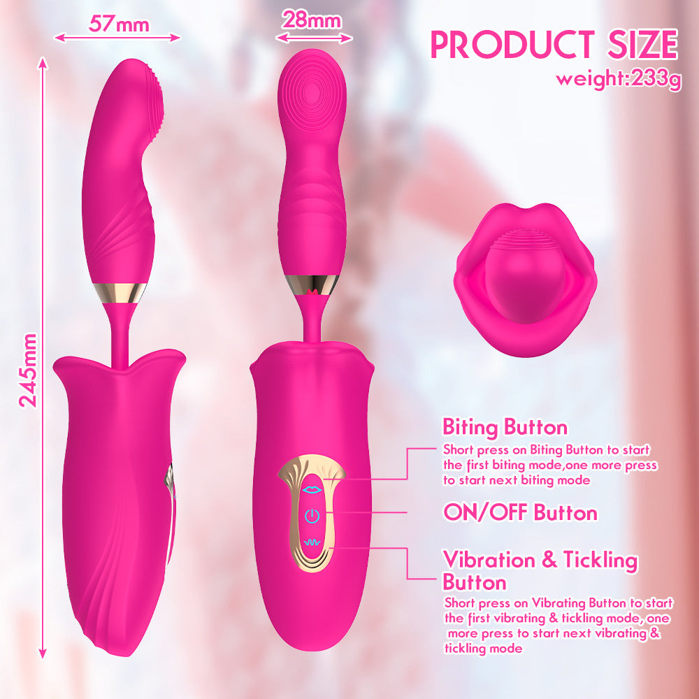 Quusvik Rose Kiss Bite Vibrator for G-spot and Clitoral Stimulation with Vagina Sucking Feature5