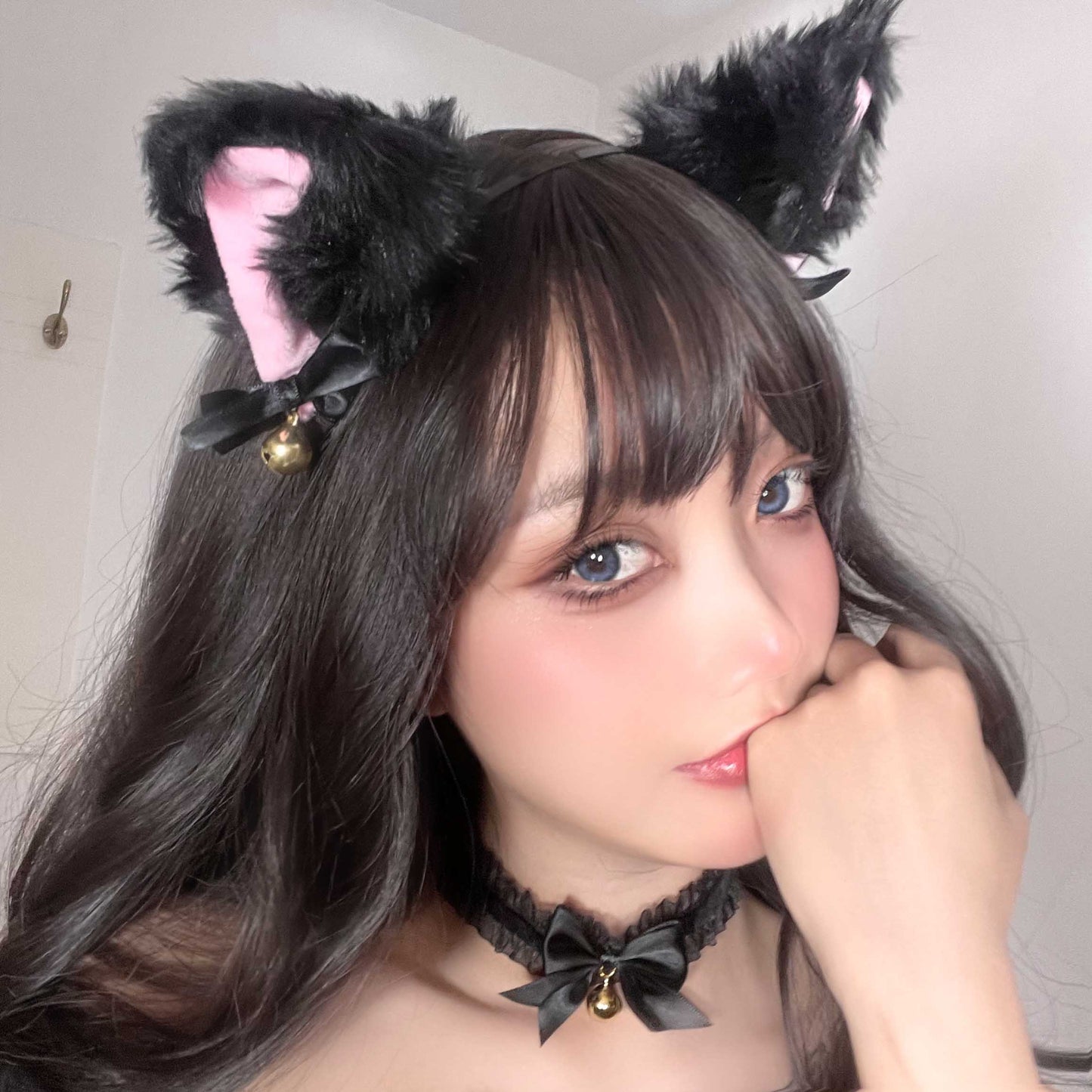 Plush Cat Ear Hairband with Bell P-1400