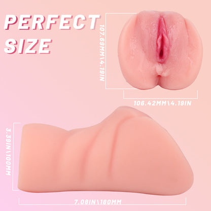 Quusvik- 2 In 1 Realistic Vagina Mens Stroker With Lips Vagina And Tight Anus Sex - Quusvik