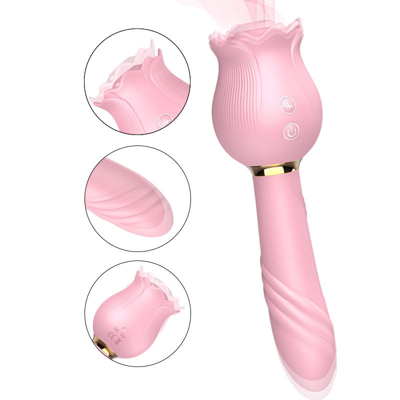 Quusvik- Rose Shaker Sucking Jump Egg Adult Toy G-spot Masturbation Device for Women - Quusvik