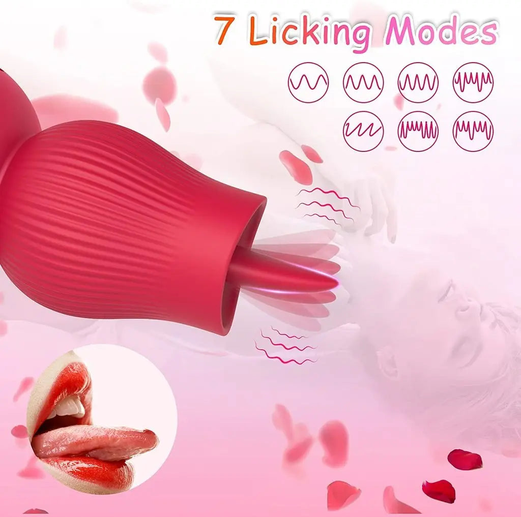 Quusvik Rose Sucking Vibrator 2 in 1 Tongue Toy5