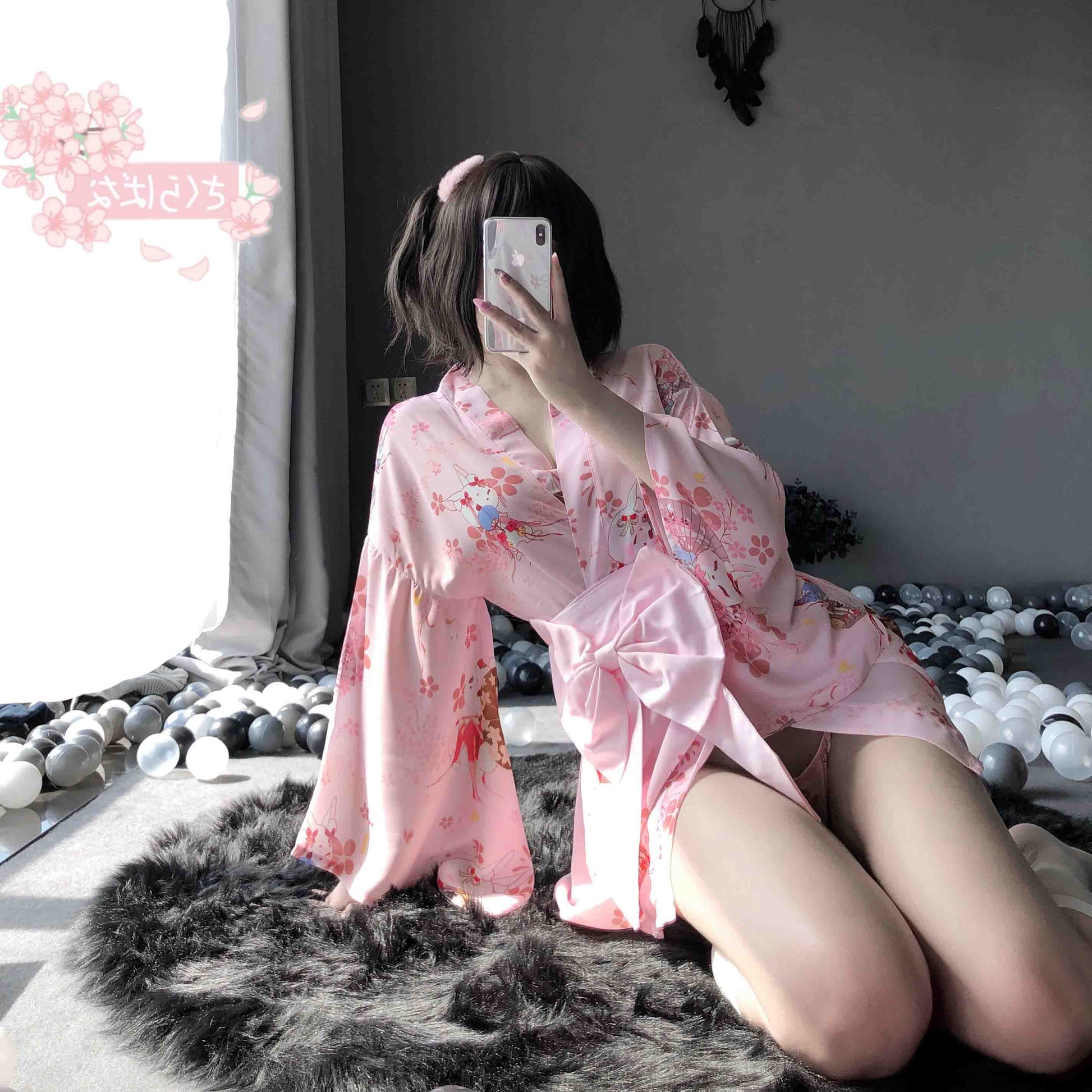 T-1141 Japanese cute open-chest kimono - Quusvik