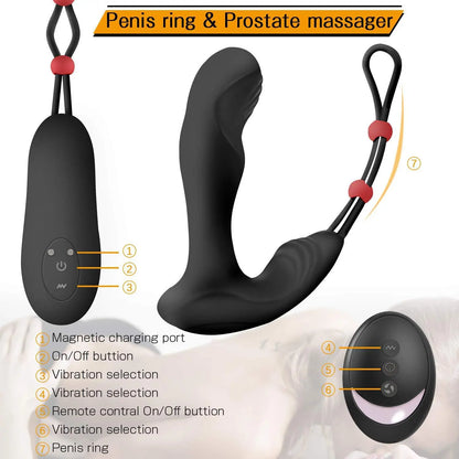 Quusvik men's wireless remote control backyard bead pulling 9-frequency vibrating anal plug prostate toy0