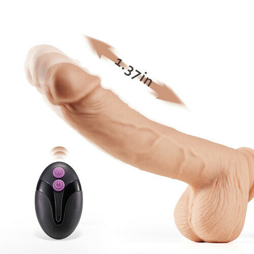 Quusvik- Rotary Telescopic Thrust Dildo Rocking Toy Vibration Stimulation Clitoris Anus Uterine Cavity Lifelike Strong Sucker - Quusvik