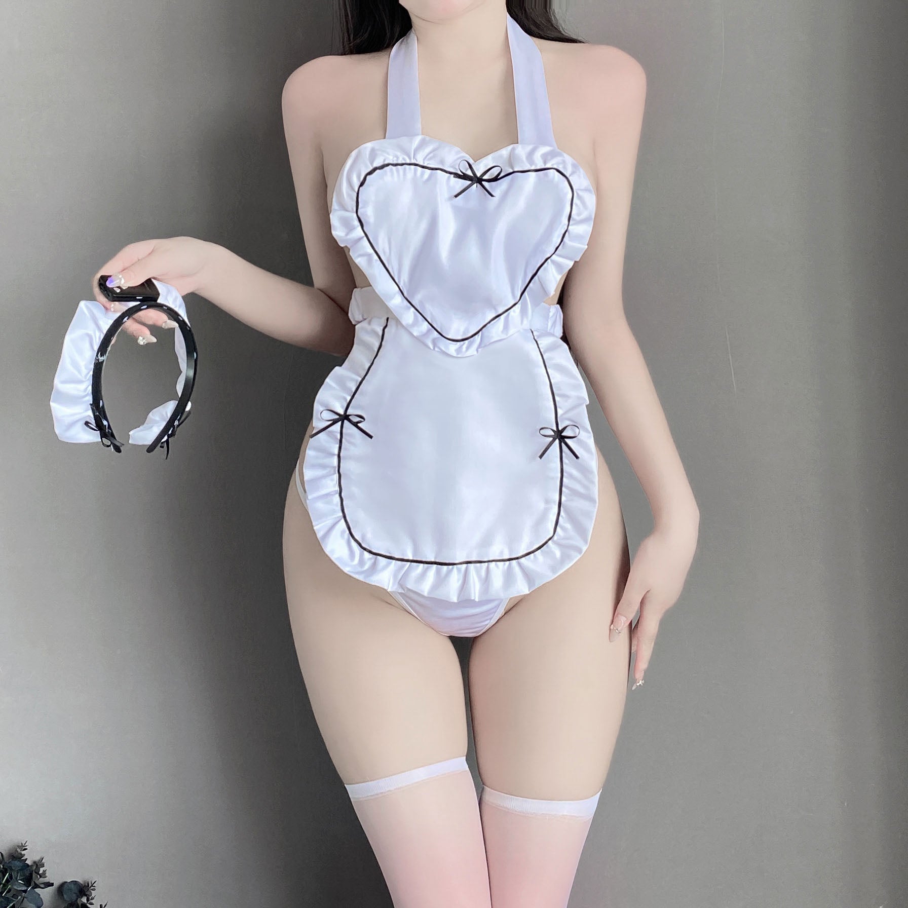 T-1612 Sexy maid cosplay maid passion nightwear without taking off belly pocket - Quusvik