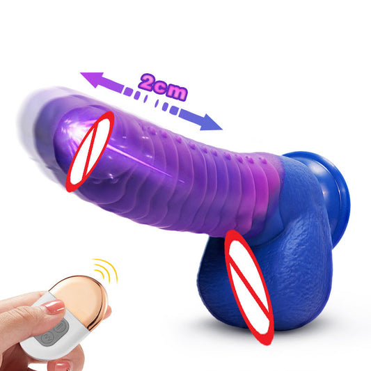 Quusvik- Telescopic Dildo Silicone Realistic Big Fake Penis Dildo Vibrator - Quusvik