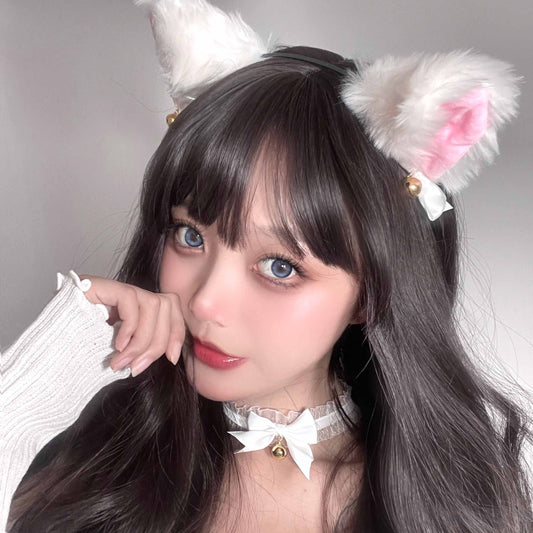 Plush Cat Ear Hairband with Bell P-1402