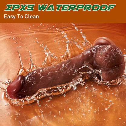 Quusvik- 9 Vibrating 3 Telescoping Swing Realistic Dildo Vibrator 8.86 Inch - Quusvik