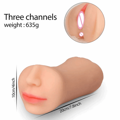 Quusvik- 3 In 1 Male Masturbator Oral Vagina Anus - Quusvik