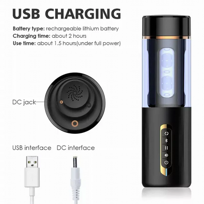 Quusvik - Male Automatic Telescopic Male Masturbation Intelligent Voice Pussy Blowjob male toy - Quusvik