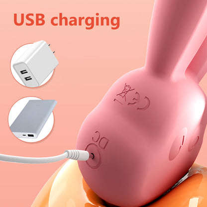 Quusvik- Electric Shock Rabbit Vibrator Cute Shaped Nipple Massager Clitoris Stimulator - Quusvik