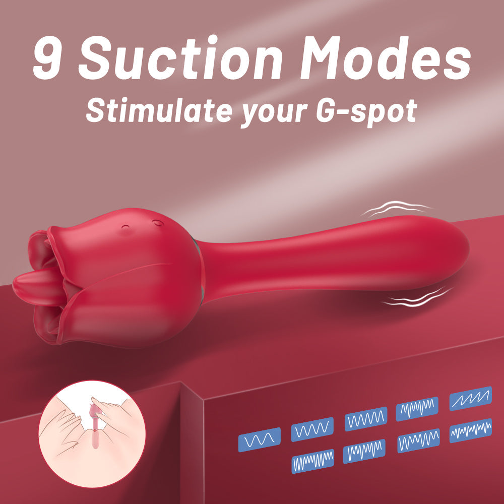 Quusvik- Tongue Rose & G-Sport Sex Toy Oral Licking Stimulate Masturbate Adult Toys Massager For Women - Quusvik