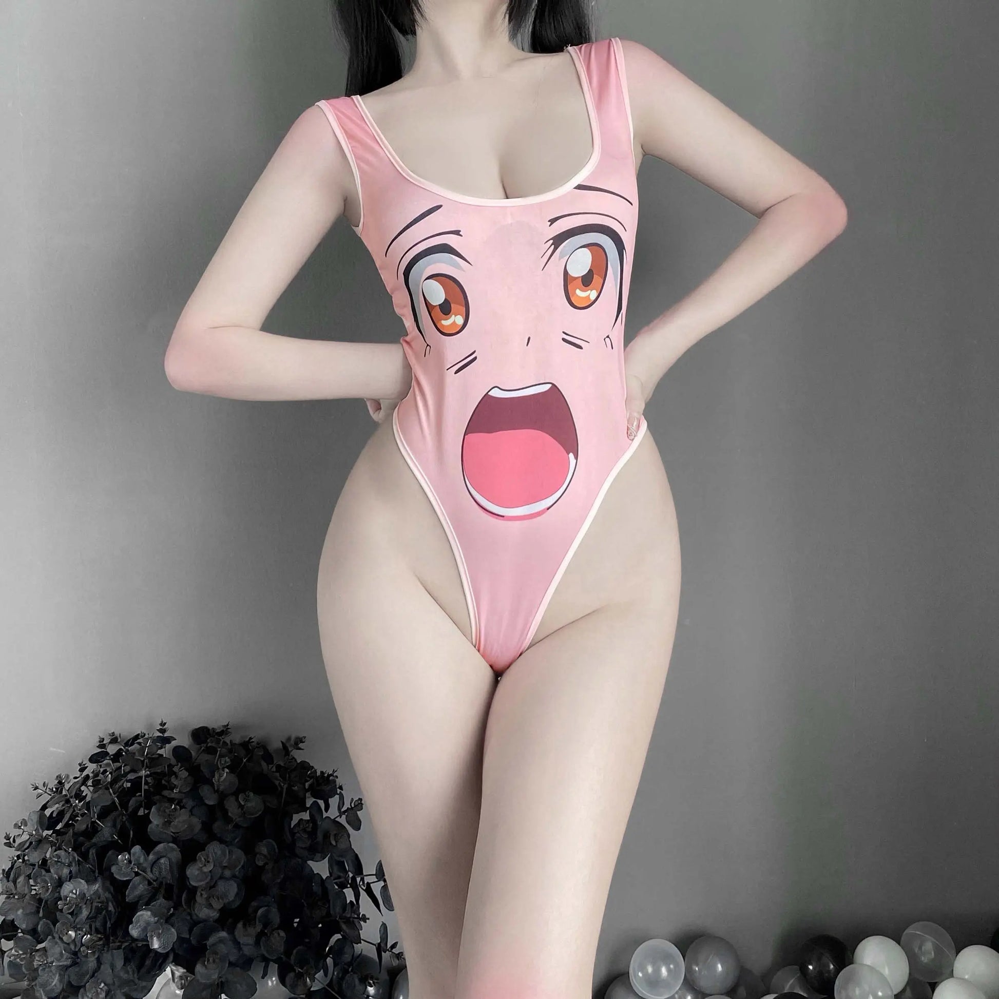 T-2477 Stretch open crotch one-piece swimsuit cosplay - Quusvik