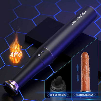 Quusvik- Baseball - Automatic Telescopic Dildo With Tongue Licking And Heating Function - Quusvik