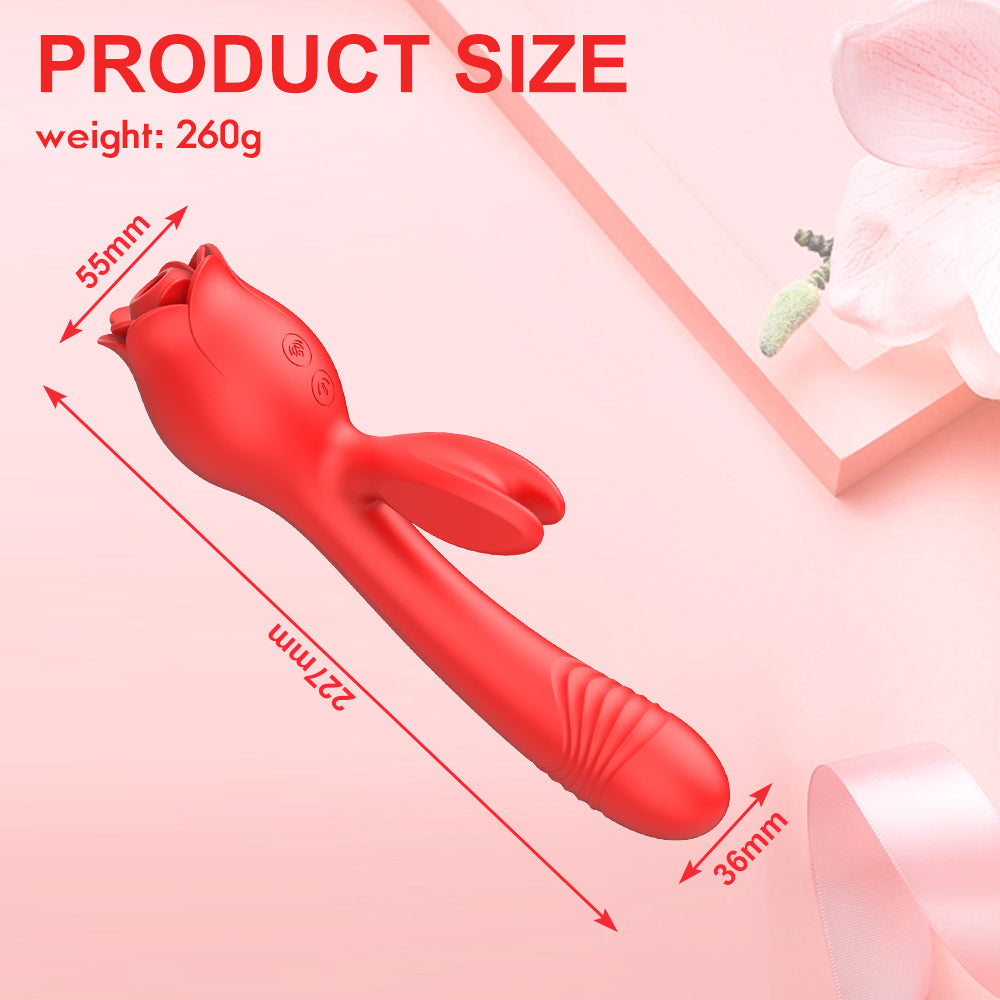 Quusvik- Rose Vibrator G Spot Clitoral Stimulator - Quusvik