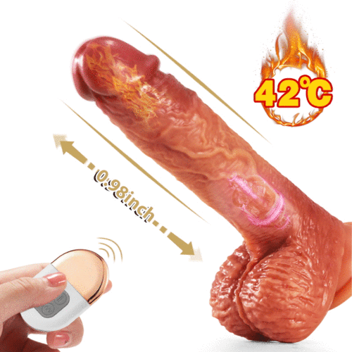 Quusvik- 3-in-1 Thrusting 5 Vibrations 42 ℃ Heating Realistic Non-sticky Blush Dildo 9 Inch - Quusvik