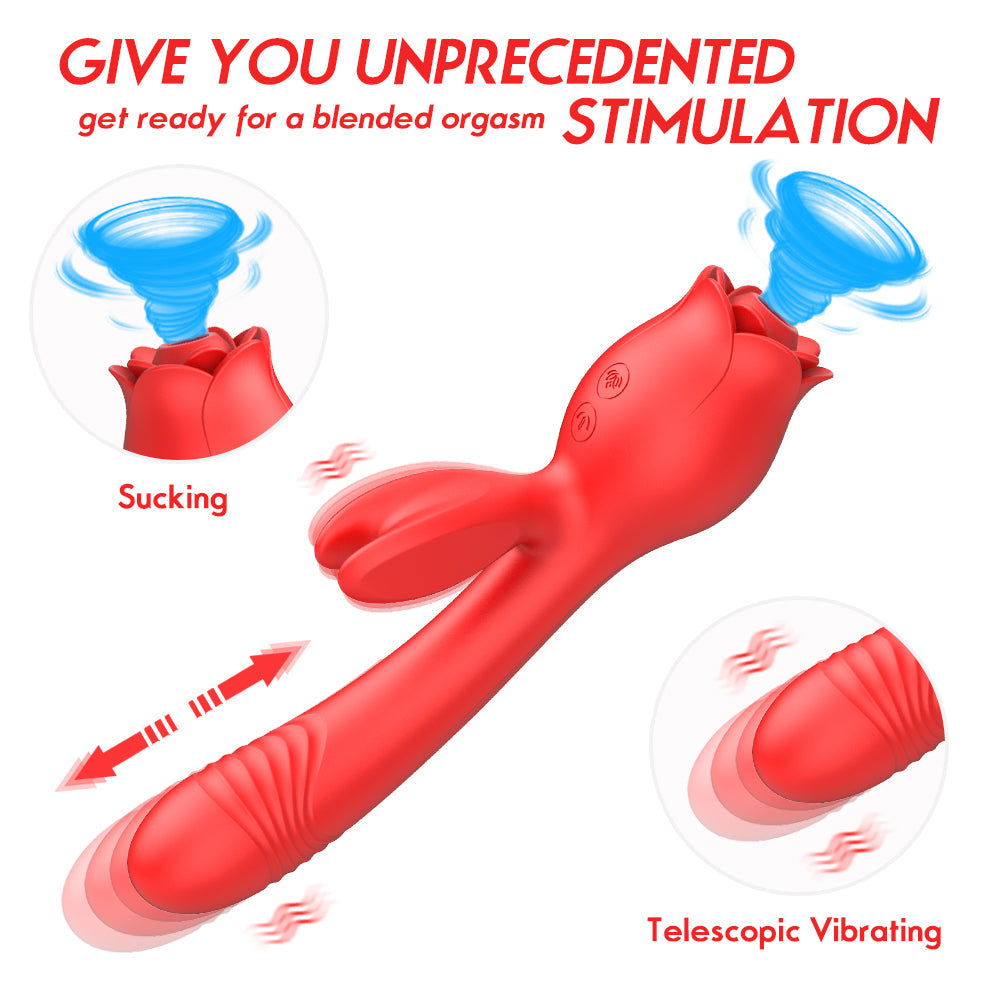 Quusvik- Rose Vibrator G Spot Clitoral Stimulator - Quusvik