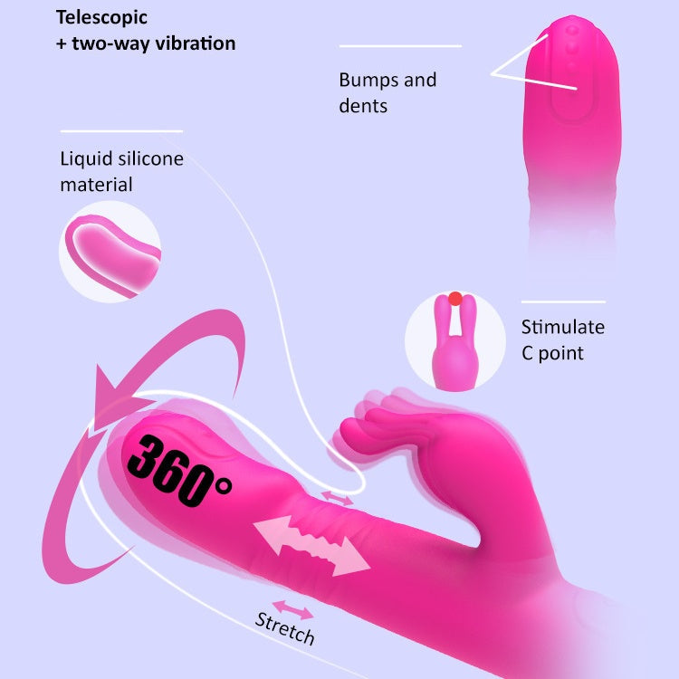 Quusvik- Rain Love Thrusting Strong Shock Rabbit Vibrator With Suction Cup - Quusvik