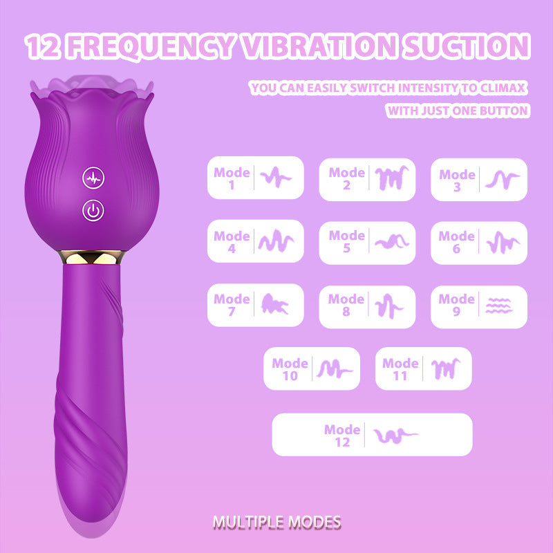 Quusvik- Rose Shaker Sucking Jump Egg Adult Toy G-spot Masturbation Device for Women - Quusvik