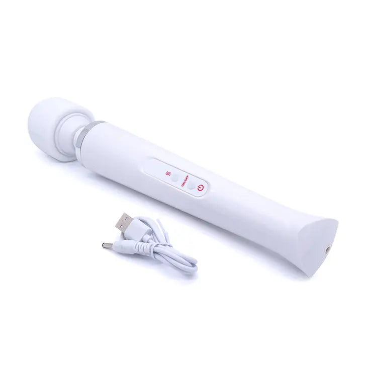 Quusvik white 10 speed rechargeable vibrating massager wand1