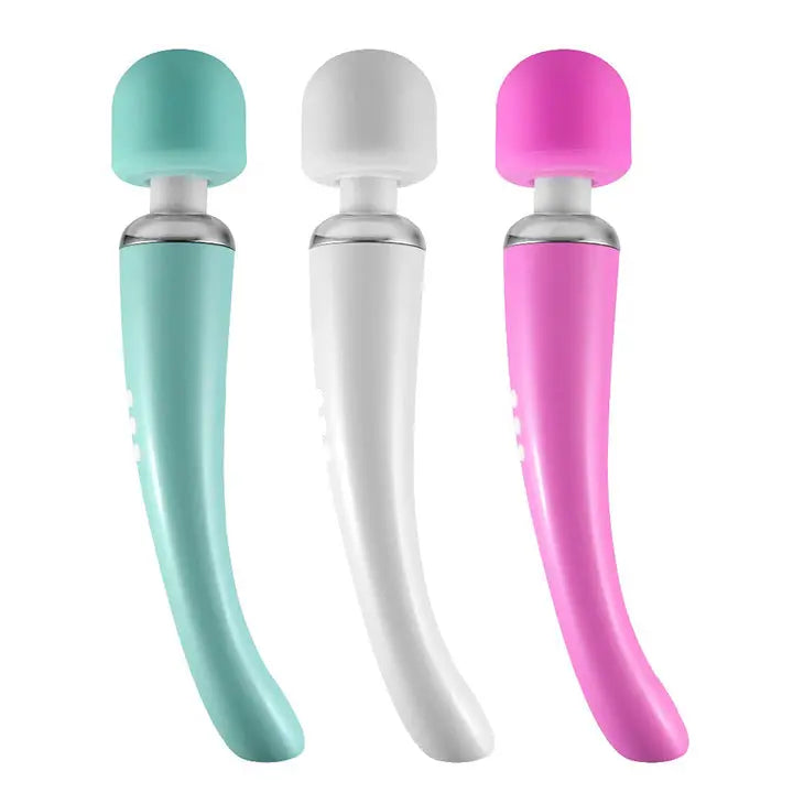 Quusvik white curved rechargeable wand vibrator6