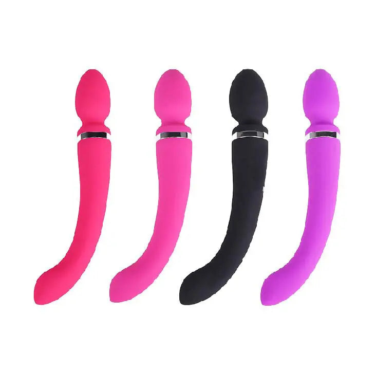 Quusvik double-ended pink 20 function curved G-Spot wand vibrator for women1