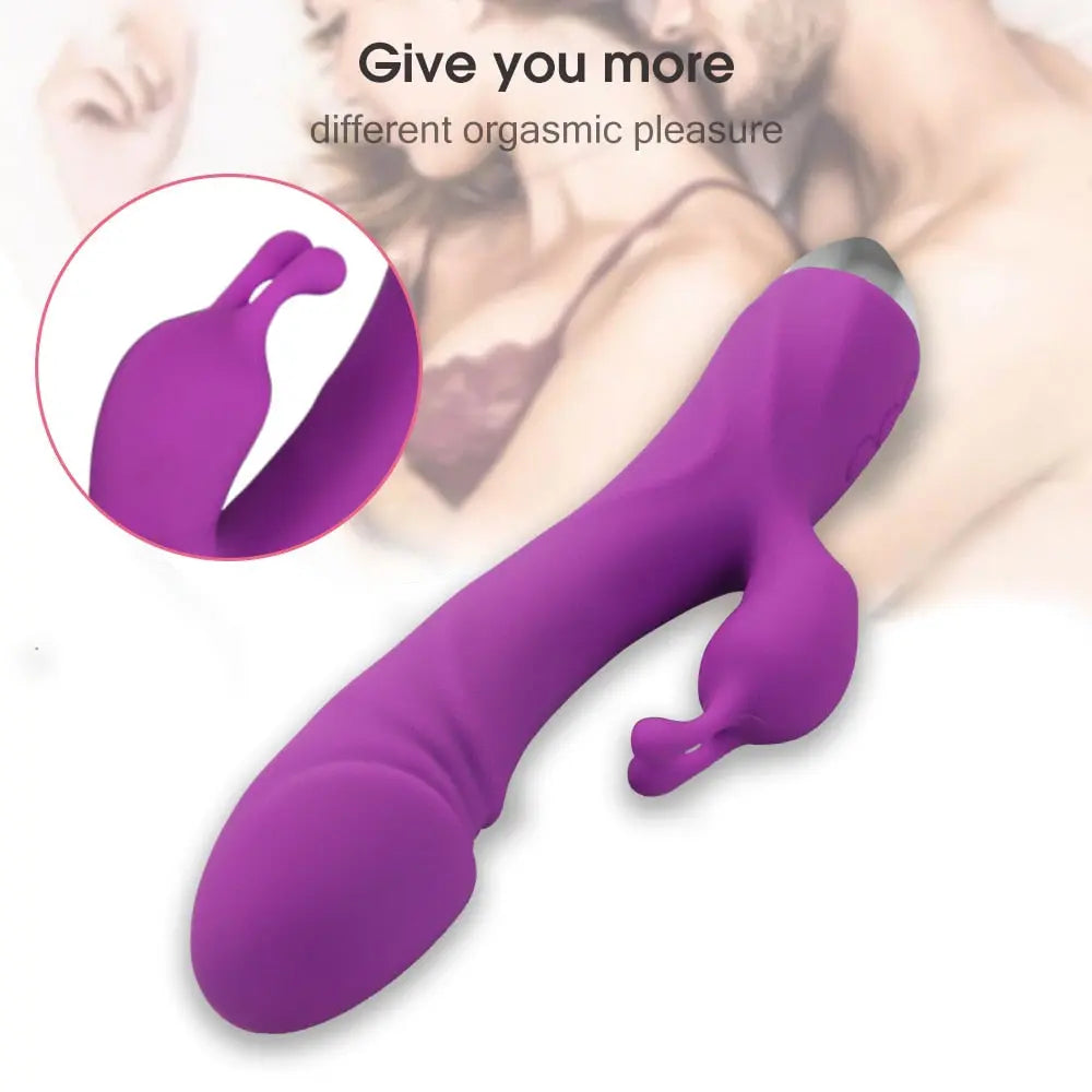 Quusvik Rabbit Vibrator for Vagina, G Spot, Clitoris, and Nipple Stimulation - Dual Stimulator Massager Women's Toy0