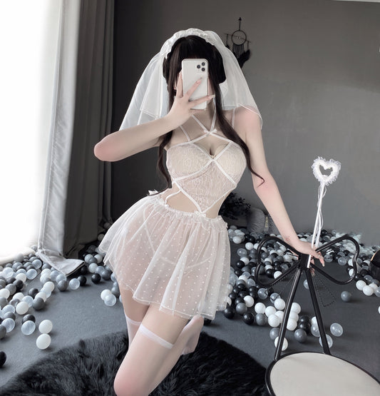 T-2548 Mesh sheer hot little chest love bride role-playing - Quusvik